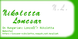 nikoletta loncsar business card